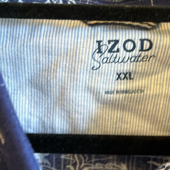 Izod Saltwater Men’s Casual Button Down NWT Size XXL Short Sleeves Vacation - Picture 3 of 11